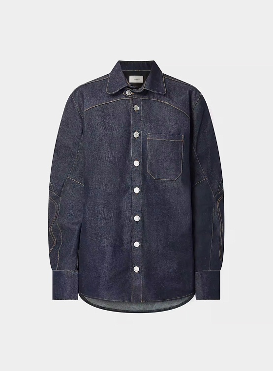 Женский овершот Coperni Denim Moto Shirt Dark Navy