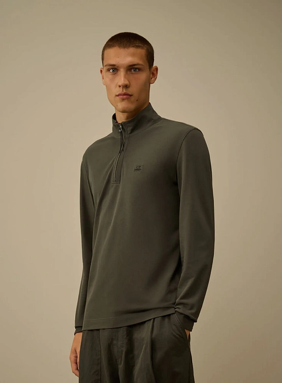 Халф-зип C.P. Company Stretch Piquet Half Zip Dark Shadow