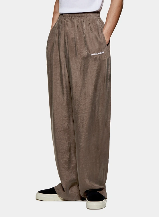Брюки MKI MIYUKI ZOKU Sandwash Cupro Wide Leg Brown