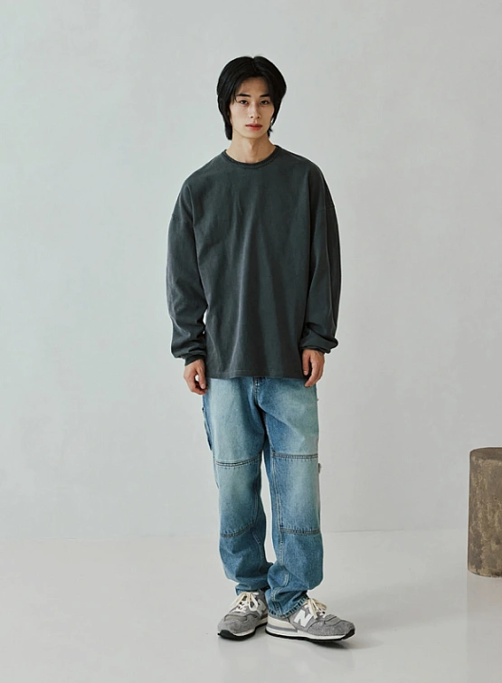 Лонгслив FrizmWORKS Og Pigment Dyeing L/S Charcoal