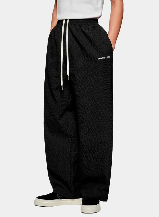 Брюки MKI MIYUKI ZOKU Seersucker Wide Leg Black
