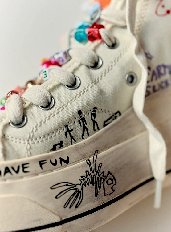 Женские кеды R13 Kurt High Top Sneaker Ecru