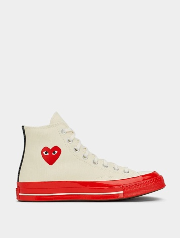 Кеды Converse x Comme des Garçons CDG PLAY Chuck 70 Hi Milk/Red