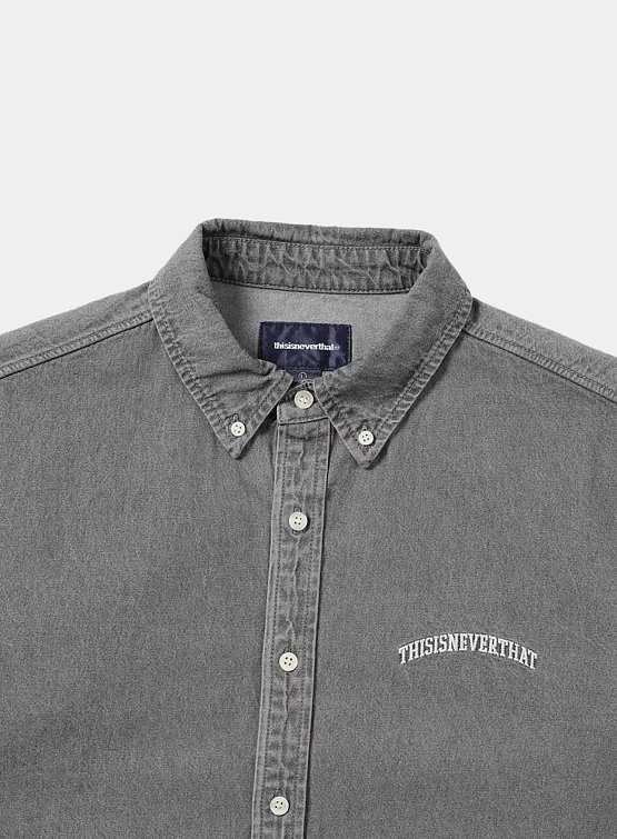 Рубашка thisisneverthat Washed Denim Shirt Grey