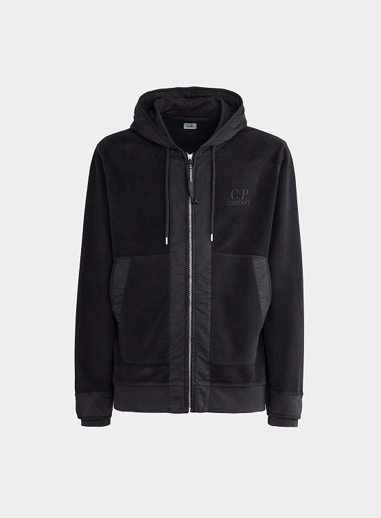 C.P. Company Reverse Zipped Hoodie Black C.P. Company Studio Slow