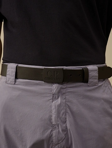 Ремень C.P. Company Leather Logo Belt Black