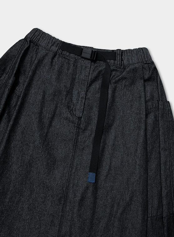 Юбка ANGLAN Belt Bloom Denim Skirt Black Denim