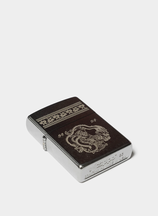 Зажигалка MAHARISHI 1376 Thar Dragon Engraved Zippo Silver
