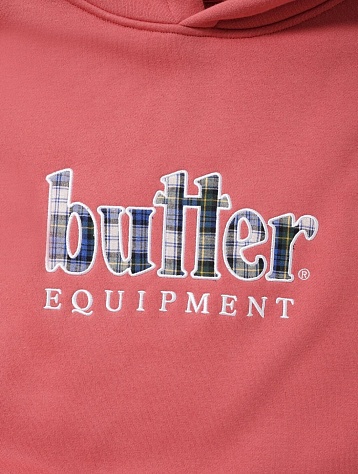 Худи Butter Goods Plaid Applique Pullover Hood Coral
