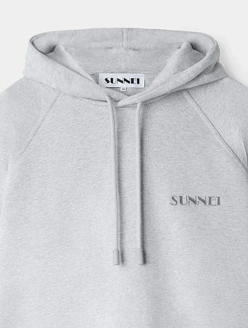 Худи Sunnei Small Logo Embroidery Grey Melange