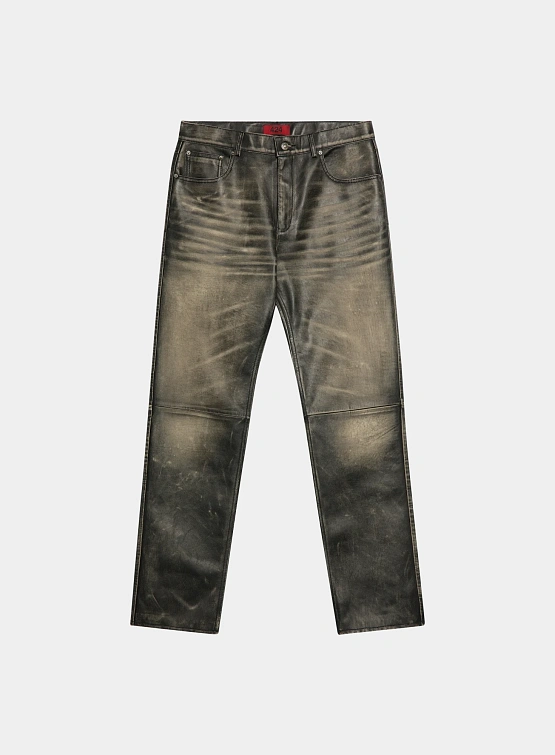 Кожаные брюки 424 Leather Rub Off Pant Black