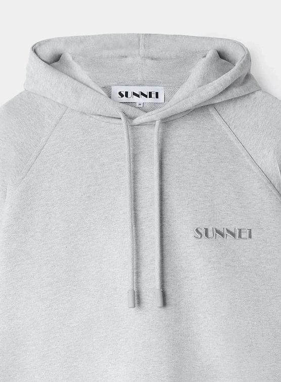 Худи Sunnei Small Logo Embroidery Grey Melange