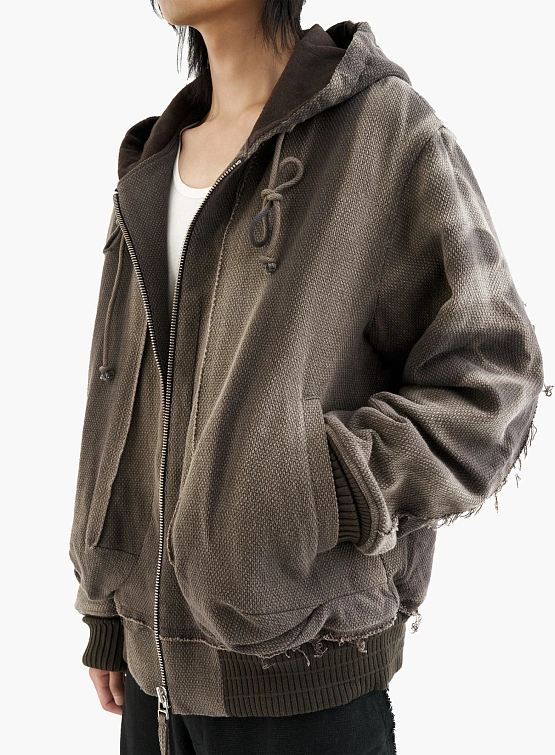 Бомбер JIYONGKIM Sun-Bleached Raw Edged Work Brown