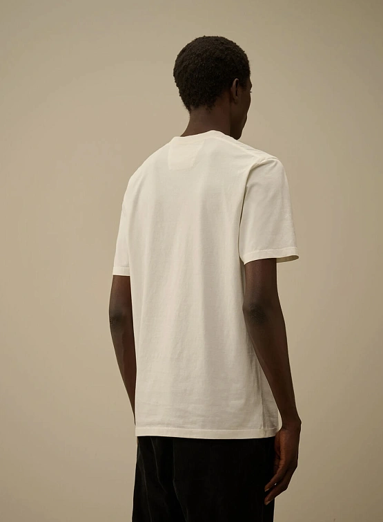 Футболка C.P. Company 30/1 Jersey Logo Gauze White