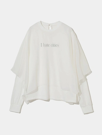 Лонгслив UNDERCOVER Georgette Flap Graphic Print Off White