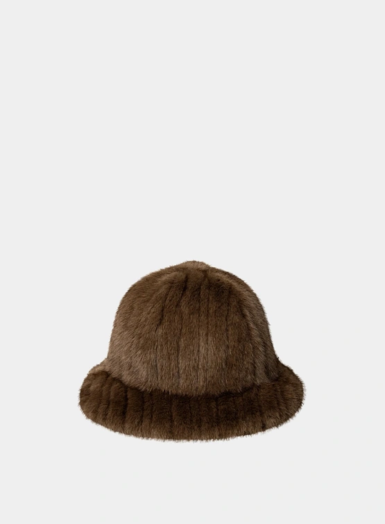 Панама Kangol Faux Fur Casual Brown Debossed Stripe