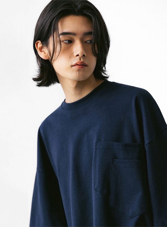 Футболка ANGLAN Double Pocket Half Tee Navy