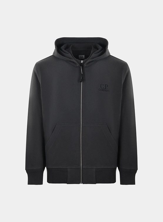 Зип-худи C.P. Company Diagonal Raised Fleece Logo Dark Shadow