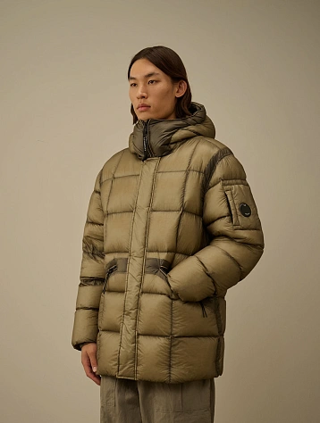 Пуховик C.P. Company D.D. Shell Long Hooded Down Fallen Rock
