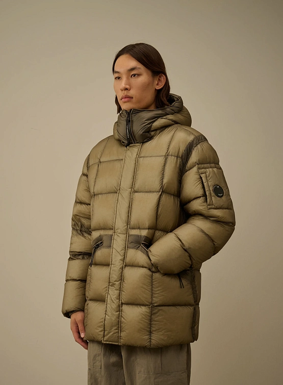 Пуховик C.P. Company D.D. Shell Long Hooded Down Fallen Rock
