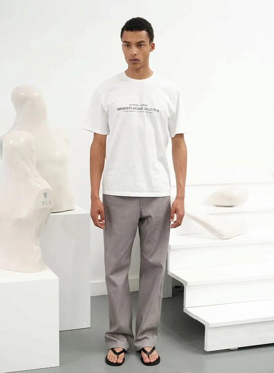 Джинсы AMOMENTO Men's Indigo Denim Light Grey