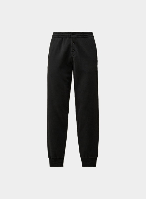 Брюки C.P. Company Diagonal Fleece Logo Black Sand