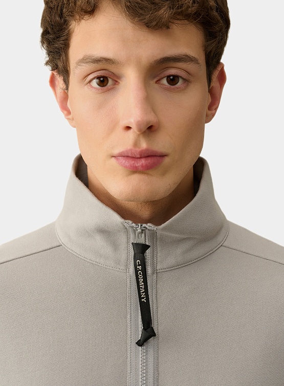 Халф-зип C.P. Company Fleece Zipped Lens Detail Drizzle Grey