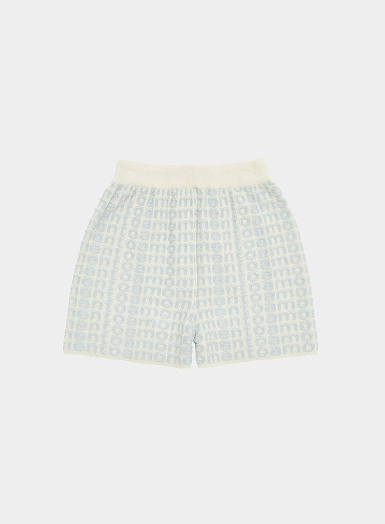 Женские шорты AMOMENTO Boucle Logo Shorts Sky Blue