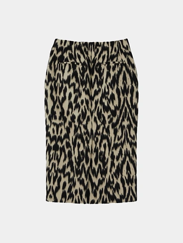 Женская юбка Recto Leopard Wool Midi Dark Brown