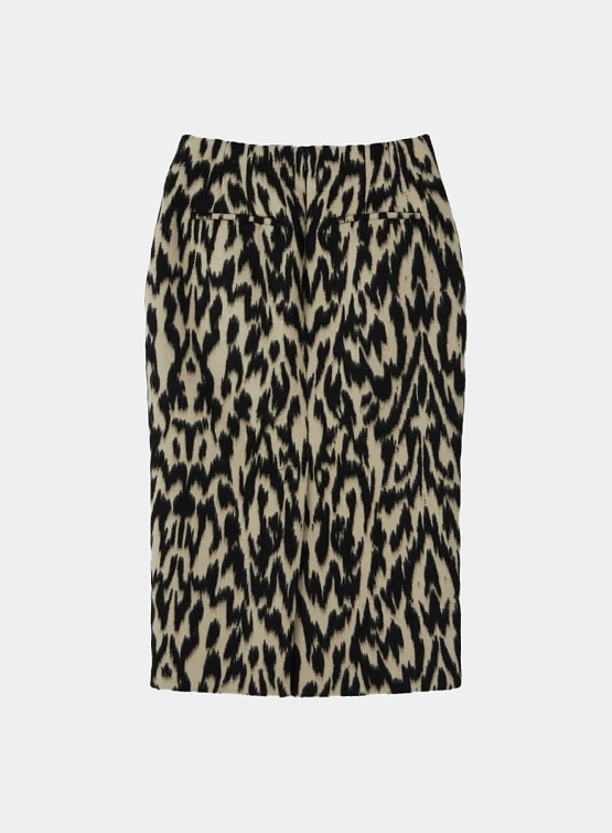 Женская юбка Recto Leopard Wool Midi Dark Brown
