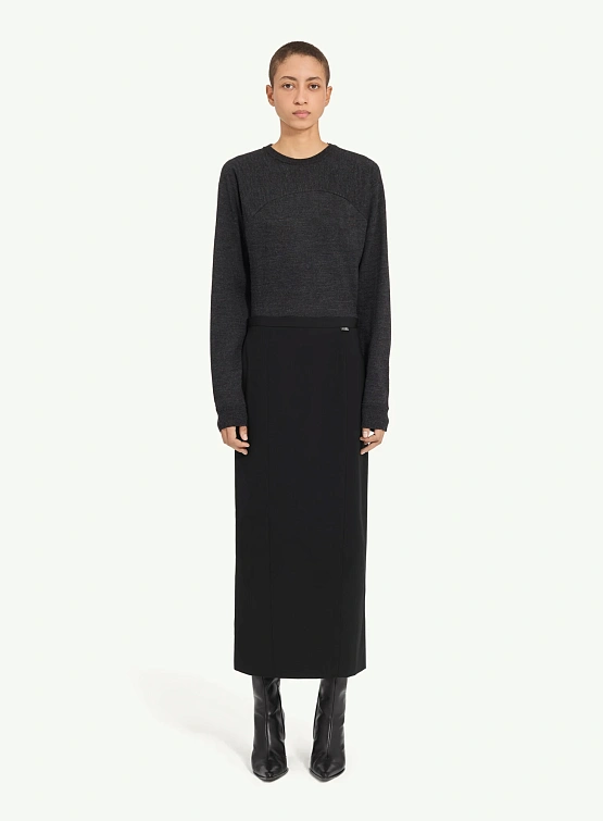 Женская юбка MM6 Maison Margiela Long Wool Black