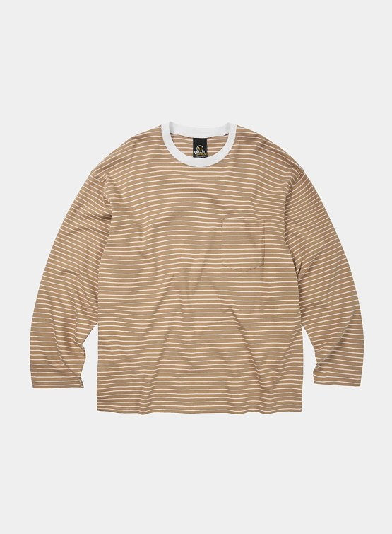 Лонгслив FrizmWORKS Stripe Oversized Relax Beige