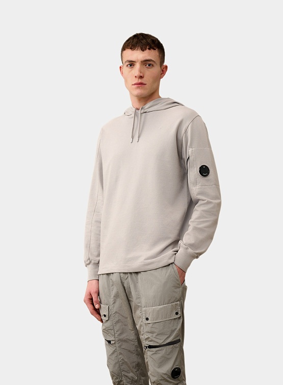 Худи C.P. Company Light Fleece Hoodie Drizzle Grey