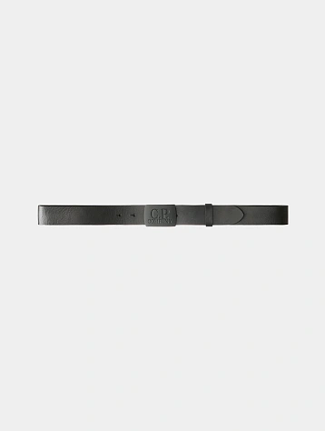 Ремень C.P. Company Leather Buckle Logo Black
