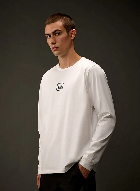 Лонгслив C.P. Company Metropolis Series Mercerized Gauze White