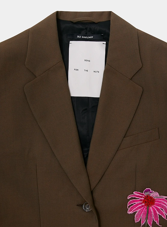 Женский блейзер Song for the Mute "Flower" Square Brown