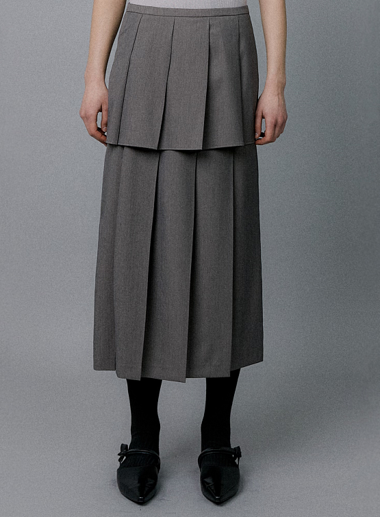 Женская юбка EPINGLER 2-Pleats Skirt Olive Brown