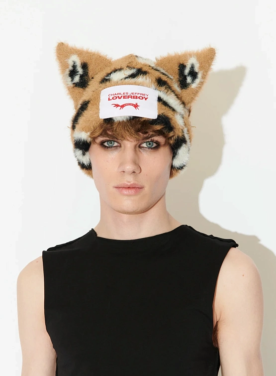 Шапка Charles Jeffrey Loverboy Fluffy Chunky Ears Brown