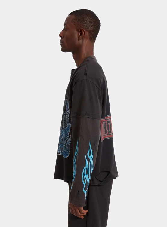 Лонгслив WHO DECIDES WAR Flame Glass Double Coal