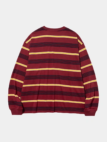 Лонгслив Uniform Bridge Vintage Stripe L/S Tee Burgundy