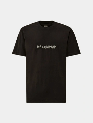 Футболка C.P. Company 30/1 Jersey Logo Aegean Blue