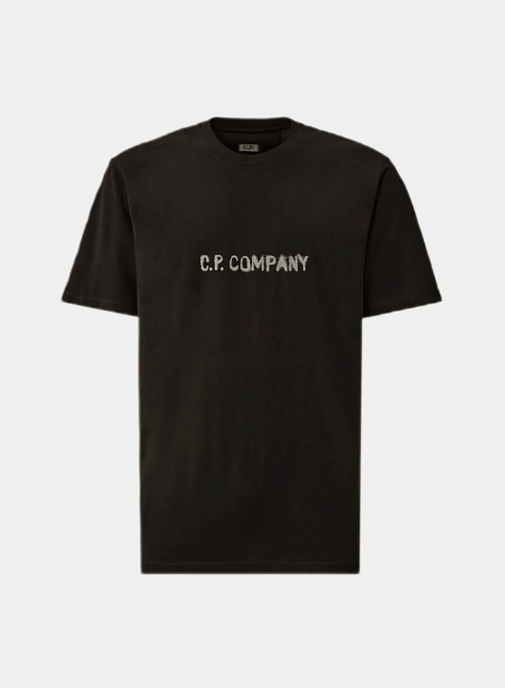 Футболка C.P. Company 30/1 Jersey Logo Aegean Blue
