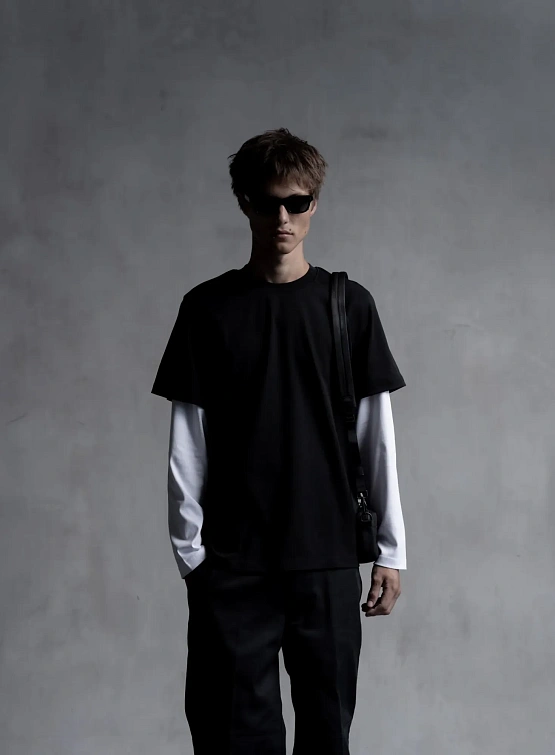 Лонгслив Stampd Double Layer LS Relaxed Black/White