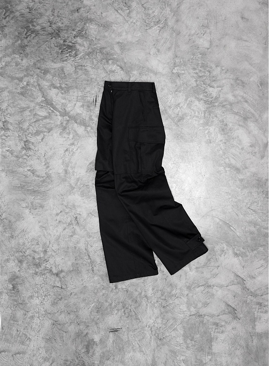 Брюки System Studios Cargo Pocket Wide Pants Black