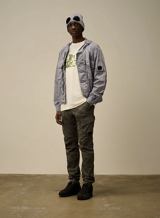 Футболка C.P. Company 30/1 Jersey Blurred Logo Gauze White