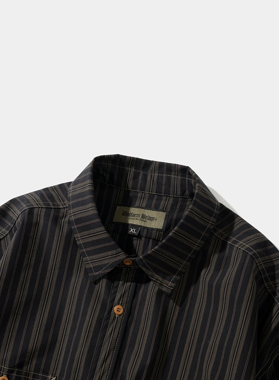 Рубашка Uniform Bridge Vintage Stripe Work Shirts Black