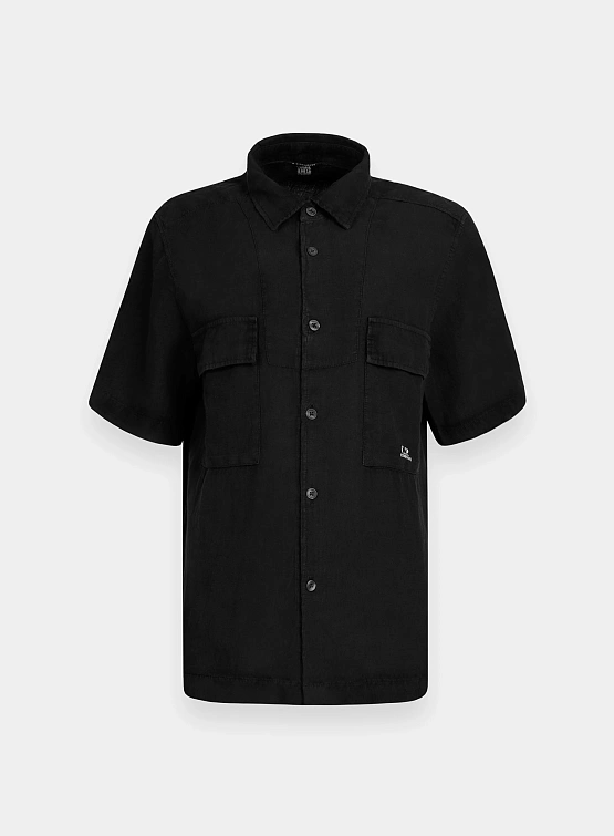 Рубашка C.P. Company Linen Short Sleeved Shirt Black