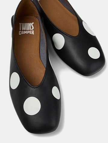 Женские балетки Camper Twins Polka Dot Black