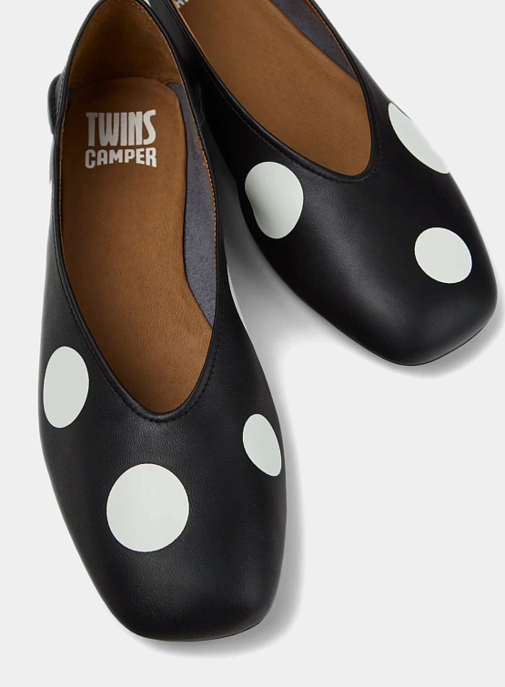 Женские балетки Camper Twins Polka Dot Black