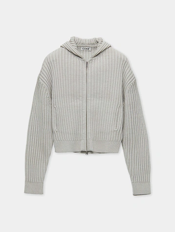 Кардиган COOR Piece Dyed Rib Knit Light Grey